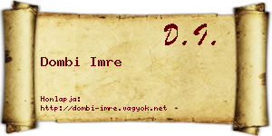 Dombi Imre névjegykártya